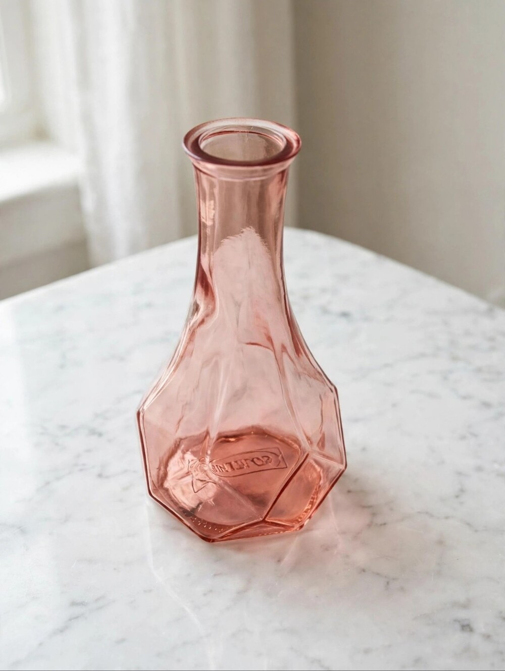 IKEA Pink Glass Vase Carafe Bud Vase